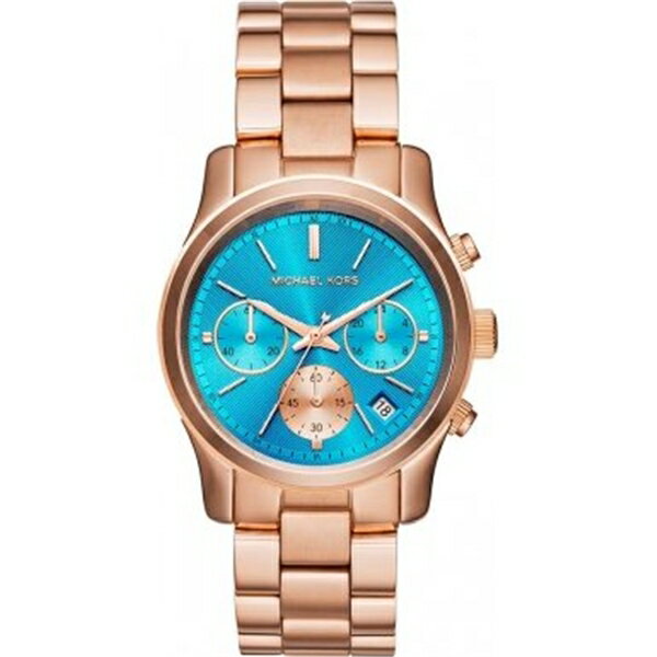 マイケルコース Michael Kors レディース 腕時計 時計 Michael Kors Blue Dial Rose Gold Tone SS Chronograph Quartz Ladies Watch MK6164