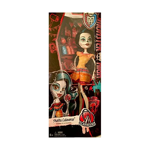 モンスターハイ スケリータ カラベラス ドール 人形 フィギュア 着せ替え おもちゃ グッズ Monster High Scarnival - Skelita Calaveras Doll