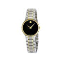 o[h MOVADO rv EHb` v fB[X p XeX X`[ Movado Serio Black Dial Two Tone Stainless Steel Ladies Watch 606902