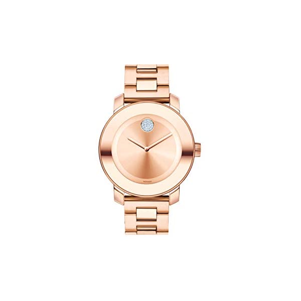 モバード MOVADO 腕時計 ウォッチ 時計 レディース 女性用 ボールド ドット Movado Women's BOLD Iconic Metal Rose Gold Watch with a Flat Dot Sunray Dial Gold/Pink (3600086)