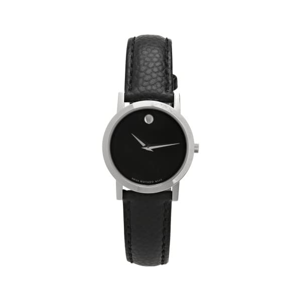 モバード MOVADO 腕時計 ウォッチ 時計 レディース 女性用 ミュージアム Movado Women 039 s 606087 Museum Black Leather Strap Watch
