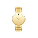 o[h MOVADO rv EHb` v Y jp ~[WA hbg Tt@CA Movado Men's Sapphire Yellow Gold Watch with a Concave Dot Museum Dial Gold (Model 607180)