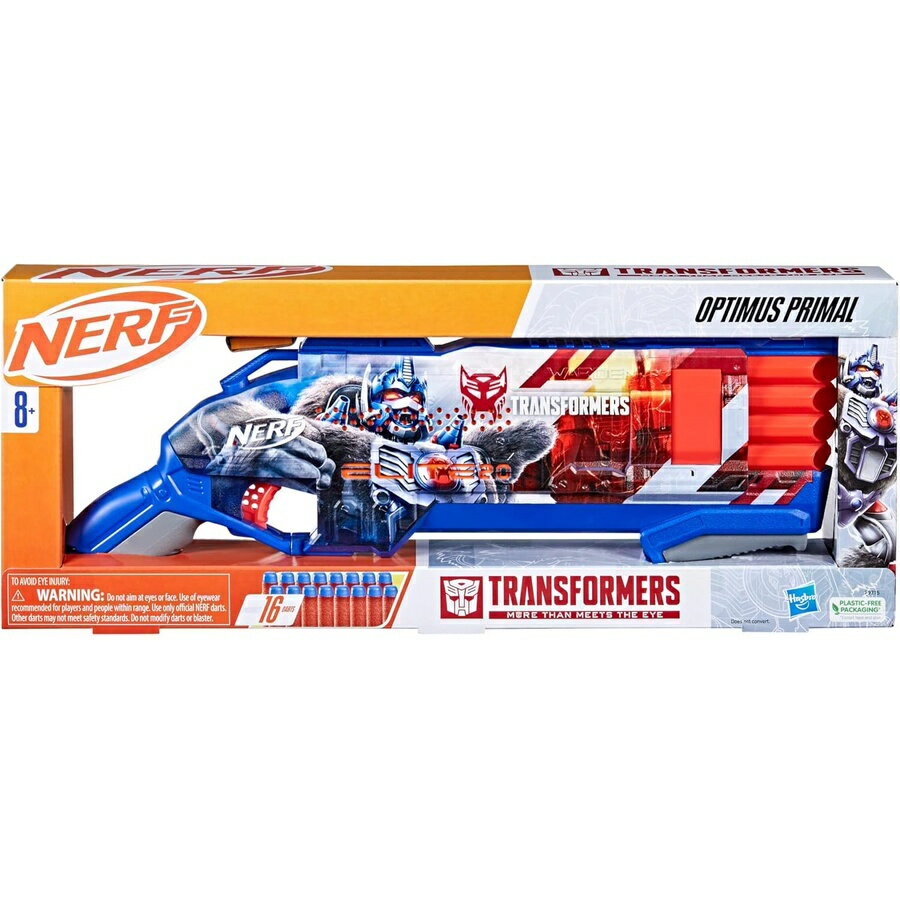 NERF トランスフォーマー オプティマス プライマル ダーツブラスター ナーフエリートダーツ 16 本 ポンプアクション おもちゃのフォームブラスター 8 歳の男の子と女の子以上向け NERF Transformers Optimus Primal Dart Blaster, 16 Nerf Elite Darts, Pump Action, Toy 2