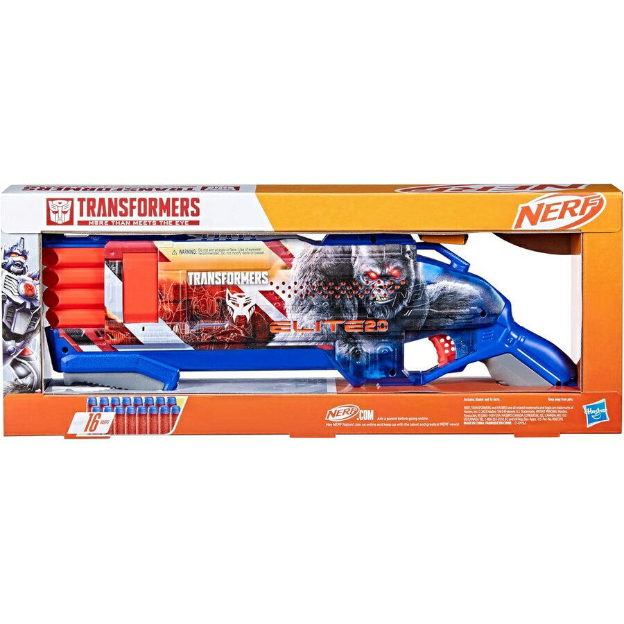 NERF トランスフォーマー オプティマス プライマル ダーツブラスター ナーフエリートダーツ 16 本 ポンプアクション おもちゃのフォームブラスター 8 歳の男の子と女の子以上向け NERF Transformers Optimus Primal Dart Blaster, 16 Nerf Elite Darts, Pump Action, Toy 3