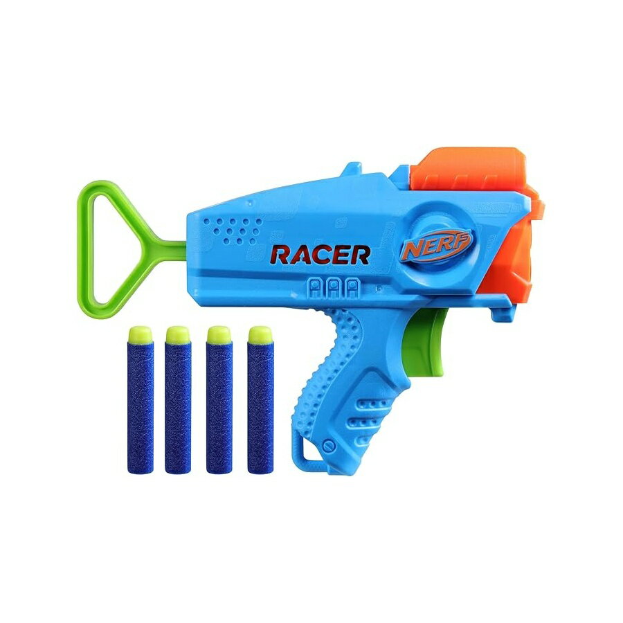 NERF エリート ジュニア レーサー イージー プレイ ダーツ ブラスター ナーフ エリート ダーツ 4 本 ナーフ ブラスター 屋外おもちゃ 子供用 対象年齢 6 歳以上 NERF Elite Junior Racer Easy Play Dart Blaster, 4 Nerf Elite Darts, Nerf Blaster Outdoor Toys, for
