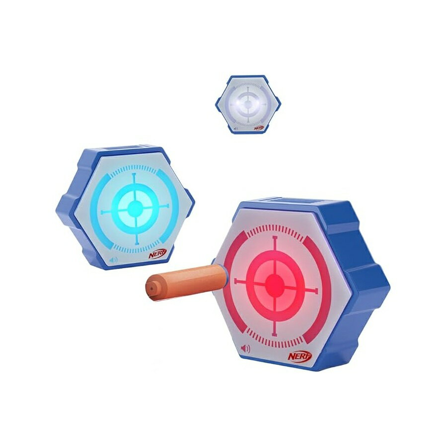 NERF 360 バトルゾーン オーディオ ターゲット ゲーム ? LED ターゲットとサウンド FX を備えた没入型 360° フォーム ダーツ ブラスター チャレンジ ? 4 つのゲーム モード NERF 360 Battlezone Audio Target Game ? Immersive 360° Foam Dart Blaster Challenge with