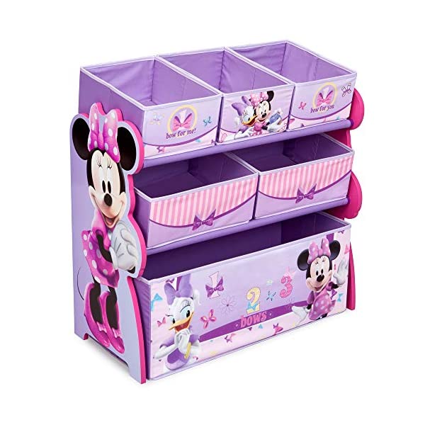 ミニー デイジー ディズニー おもちゃ 収納 おもちゃ箱 お片付け ラック 棚 収納 キッズ ボックス 子供 部屋 おしゃれ 入学祝 入園祝 卒園祝 お誕生日 プレゼント Delta Children 6-Bin Toy Storage Organizer, Disney Minnie Mouse