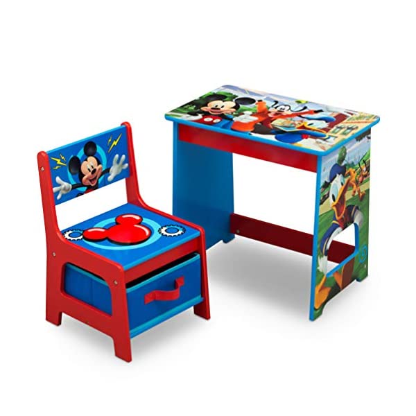 ミッキーマウス ディズニー キッズデスク チャイルドデスク キッズチェア デスクセット 子供用 勉強机 学習机 子供机 入学祝 入園祝 卒園祝 お誕生日 プレゼント 自宅学習 Delta Children Mickey Mouse Kids Wood Desk and Chair Set