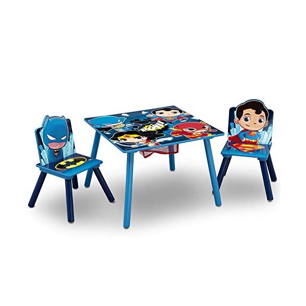 バットマン スーパーマン フラッシュ キッズデスク キッズチェア 子供椅子 デスクセット 子供用 勉強机 学習机 子供机 入学祝 入園祝 卒園祝 お誕生日 プレゼント 自宅学習 Delta Children Kids Chair Set and Table, DC Super Friends | Batman | Superman