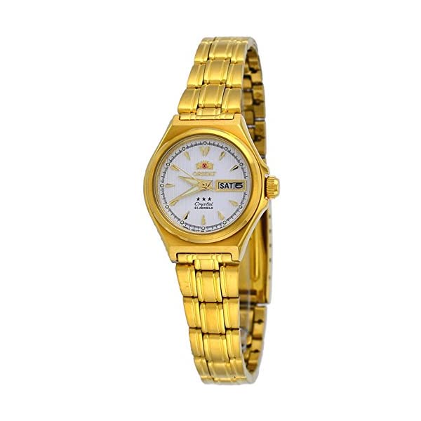 オートマチック オリエント 腕時計 スリースター 3スター オートマチック 自動巻き レディース 女性用 ORIENT FNQ1S002W 時計 ウォッチ Orient FNQ1S002W Women's 3 Star Gold Tone Stainless Steel White Dial Automatic Watch