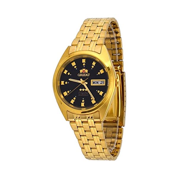 ꥨ ӻ ꡼ 3  ȥޥå ư   ORIENT FAB00001B  å Orient #FAB00001B Men's 3 Star Standard Gold Tone Black Dial Automatic Watch