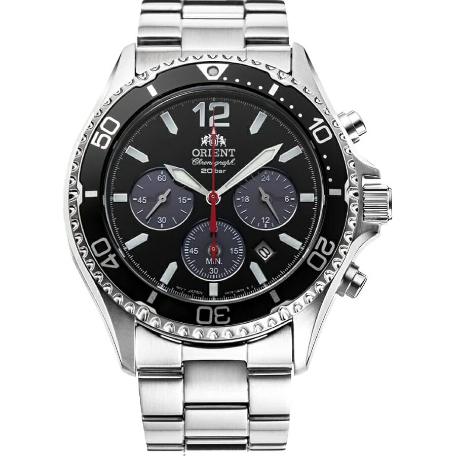 Other - オリエント ソーラー クォーツ 200m ダイバー スタイル ウォッチ クロノグラフとサファイア クリスタル付き Orient Solar Quartz 200m Diver Style Watch with Chronograph and Sapphire Crystal