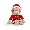 Kh ̃W[W T  ʂ ObY GUND Curious George Holiday Santa Suit Stuffed Animal Christmas Plush, Multicolor, 12h