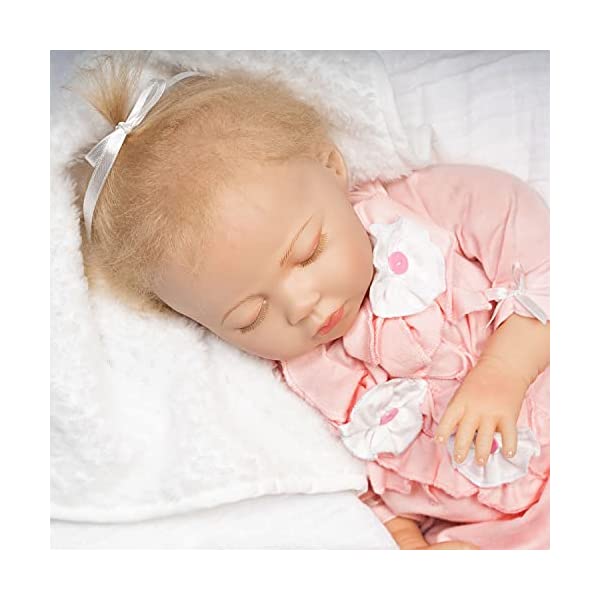 p_CXM[Y xr[h[ Ԃ l` ւ A { ܂܂  Paradise Galleries Reborn Baby Doll with Magnetic Pacifier, Buttons & Bows, 21 inch Sleeping Girl in Softtouch Vinyl & Weighted Body, 8-Piece Gift Set