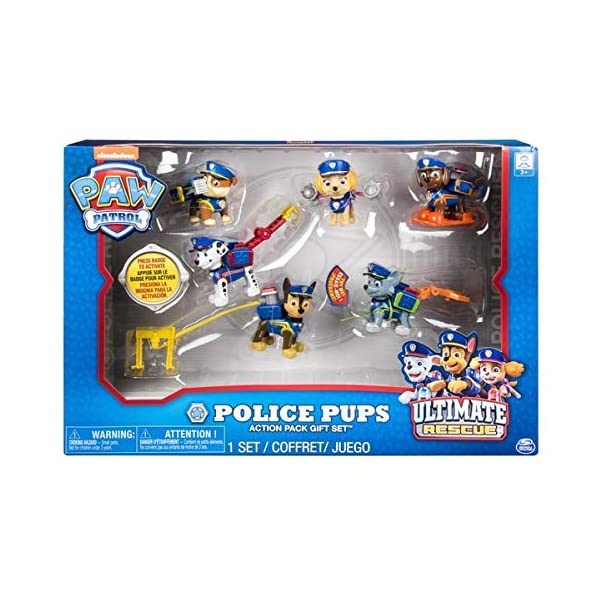 パウパトロール おもちゃ グッズ レスキュー 知育玩具 映画 フィギュア 6体セット チェイス マーシャル スカイ ラブル ロッキー ズーマ PAW Patrol Police Pups Action Pack Gift Set