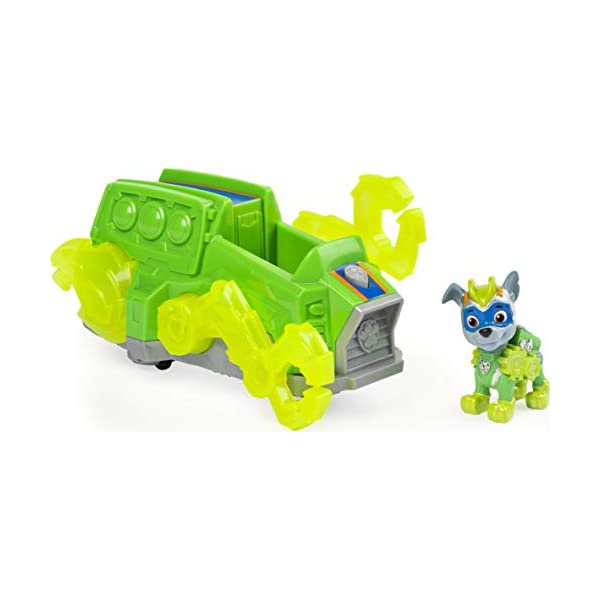 pEpg[  ObY XL[ mߋ f bL[ N[N[U[ TCNgbN }CeBpbvX r[N CgTEh   Paw Patrol, Mighty Pups Charged Up Rockyfs Deluxe Vehicle with Lights and Sounds