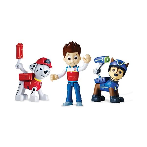 パウパトロール おもちゃ グッズ レスキュー 知育玩具 映画 チェイス マーシャル ケント ライダー フィギュア Paw Patrol Action Pack Pups Figure Set, 3-Pack, Ryder, Chase and Marshall