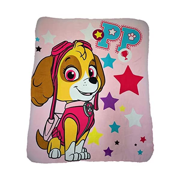 pEpg[ ʂ XJC uPbg sN ̎q  ObY XL[ mߋ f Paw Patrol Skye PP with Stars Pink Throw Blanket