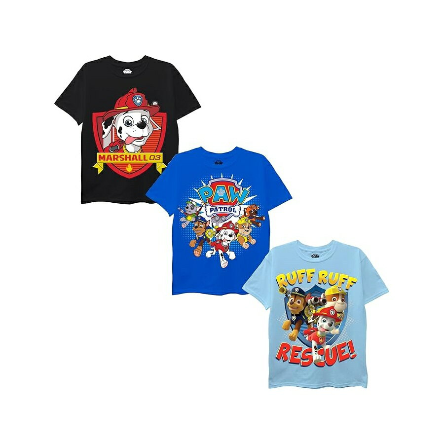 Rakuten - パウパトロール おもちゃ グッズ 知育玩具 プレゼント ニコロデオン ボーイズ T シャツ 3 枚パック Nickelodeon Boys' Paw Patrol Pack of Three T-Shirts