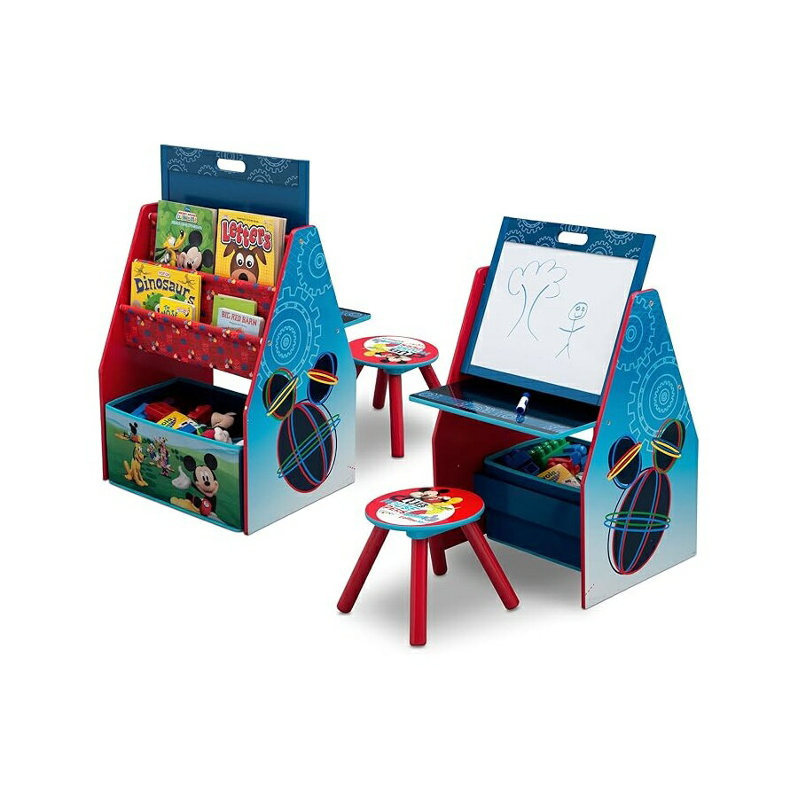 ディズニー ミッキーマウス おもちゃ グッズ 知育玩具 プレゼント デルタ子供用イーゼルとプレイステーション キッズデスク キッズチェア Delta Children Easel and Play Station, Disney Mickey Mouse