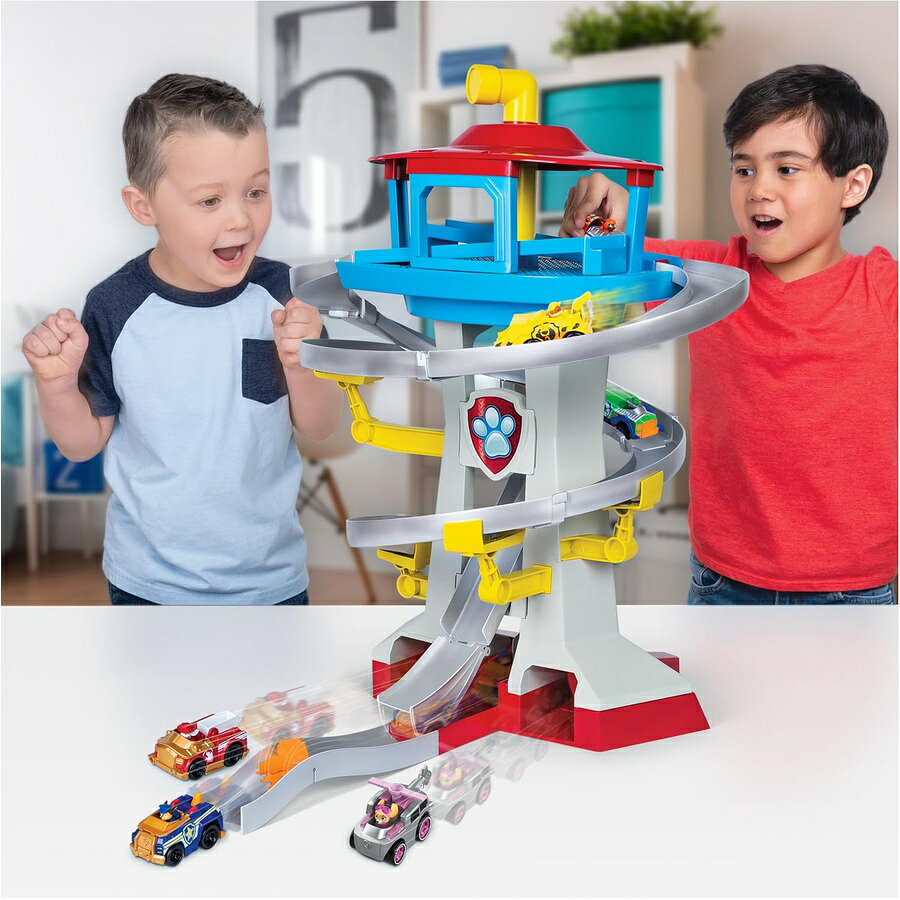 パウパトロール おもちゃ グッズ 知育玩具 プレゼント タワー プレイセット ダイキャスト 1:55 車両 2 台 (チェイスとマーシャル) ツイン トラック レスキュー ウェイ 25 個セット 発射ペリスコープ付き 最大 6 台のトゥルー メタル レーシングカーを収納可能 i-selection-10148086 i-selection サンプル画像3