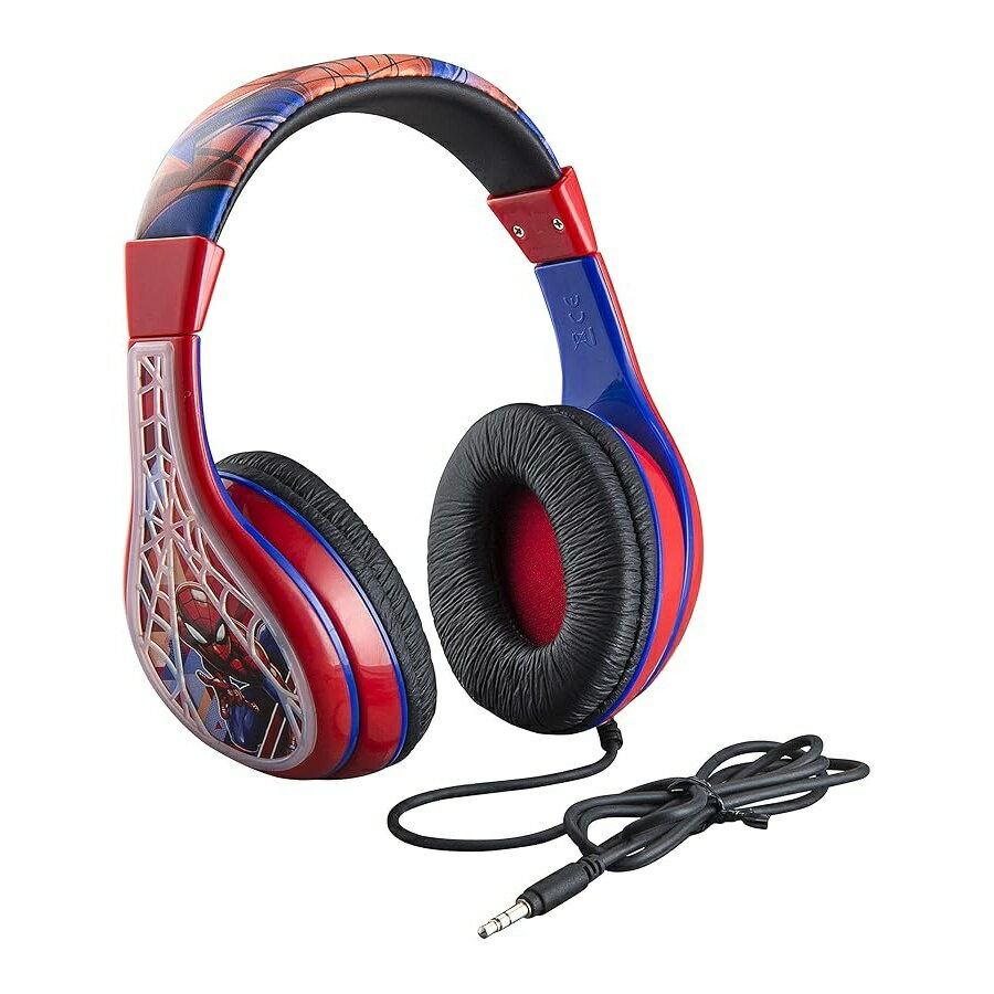 スパイダーマン おもちゃ グッズ 知育玩具 プレゼント eKids キッズヘッドフォン 調節可能なヘッドバンド ステレオサウンド 3.5mm ジャック 子供用有線ヘッドフォン 学校 自宅 旅行用イヤホン eKids Spiderman Kids Headphones, Adjustable Headband, Stereo Sound