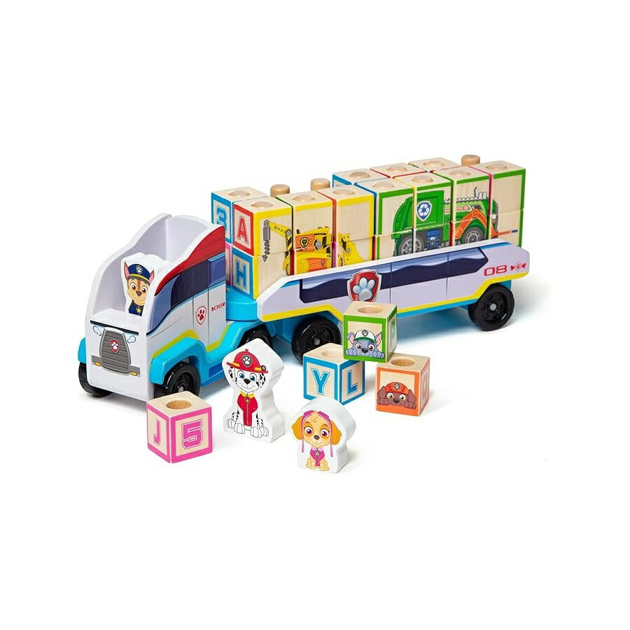 乐天商城 - パウパトロール おもちゃ グッズ 知育玩具 プレゼント Melissa & Doug PAW Patrol 木製 ABC ブロック トラック (33 個) Melissa & Doug PAW Patrol Wooden ABC Block Truck (33 Pieces)