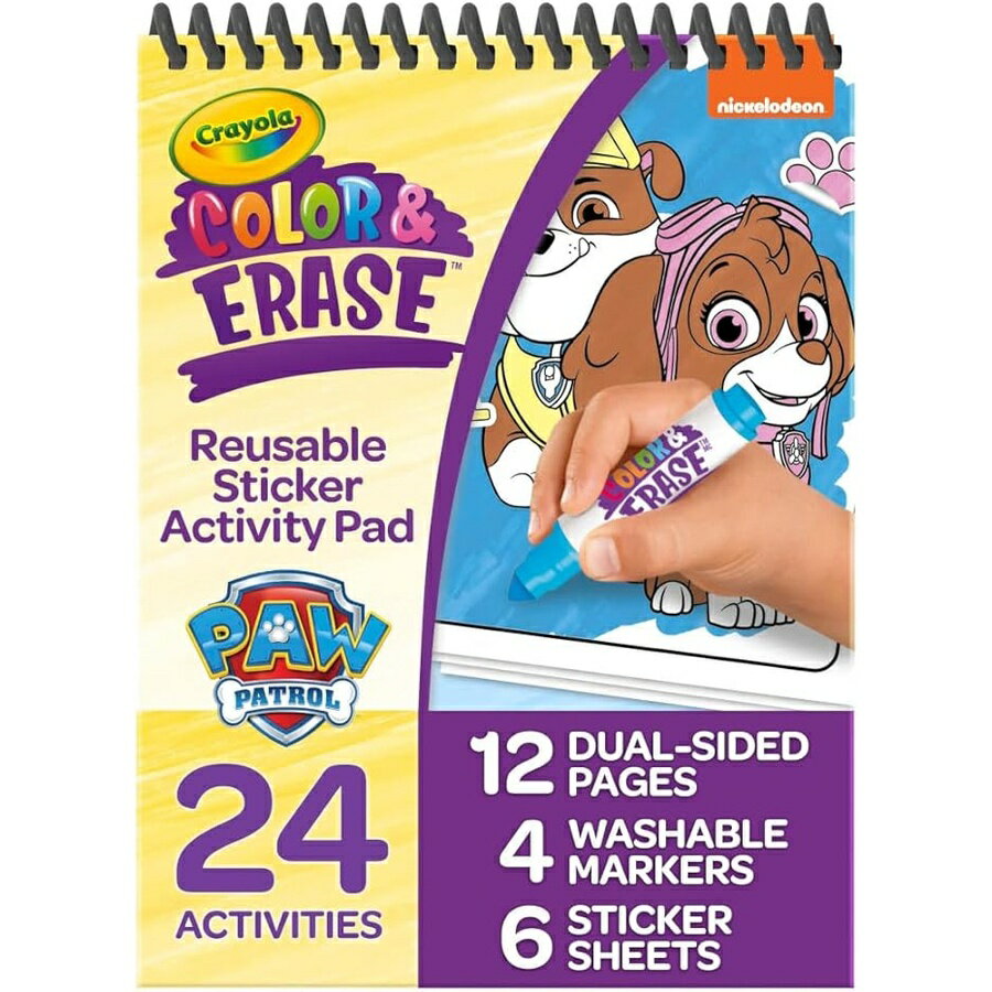 Rakuten - パウパトロール おもちゃ グッズ 知育玩具 プレゼント Crayola PAW Patrol ステッカー アクティビティパッド PAW Patrol ぬりえページ 12 枚 ステッカー 100 枚以上 旅行アクティビティ PAW Patrol 幼児ギフト Crayola PAW Patrol Sticker Activity Pad, 12
