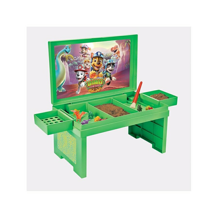 Rakuten - パウパトロール おもちゃ グッズ 知育玩具 プレゼント PAW Patrol Dino Rescue デラックスアクティビティトレイ の恐竜 遊び砂 ブラシ付き PAW Patrol Dino Rescue Deluxe Activity Tray with Toy Dinosaurs, Play Sand and Brush