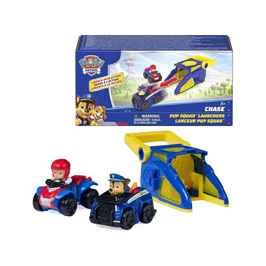 パウパトロール おもちゃ グッズ 知育玩具 プレゼント チェイス パップ スクワッド ランチャー ライダービークル付き 2パック 子供の 対象年齢3歳以上 PAW Patrol Chase Pup Squad Launchers with Ryder Vehicle 2-Pack, Kids Toys for Boys and Girls Ages 3 and Up