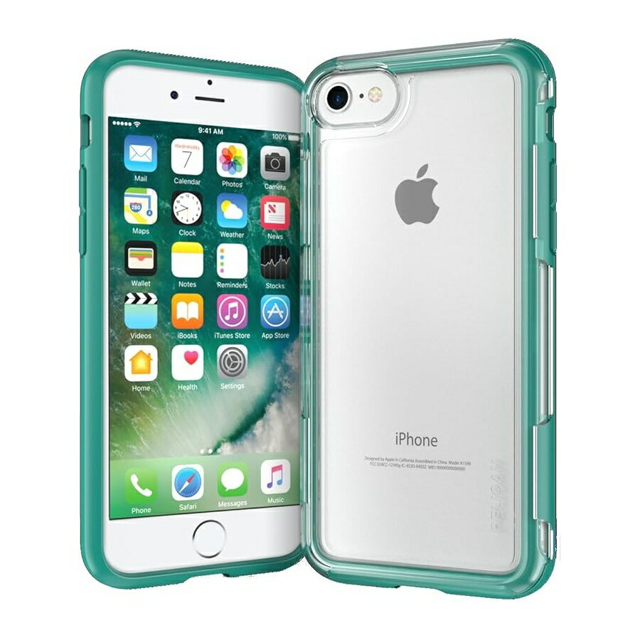 Rakuten - ペリカン アドベンチャーフォンケース iPhone 7用 (クリア/ティール) Pelican Adventurer Phone Case for iPhone 7 (Clear/Teal)