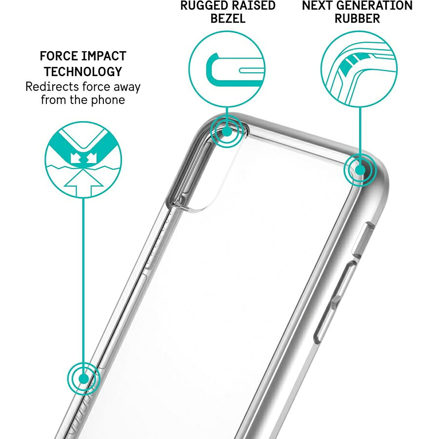 i-selectionのペリカン アドベンチャーフォンケース iPhone X用 (クリア/メタリックシルバー) Pelican Adventurer Phone Case for iPhone X (Clear/Metallic Silver)｜アングル2