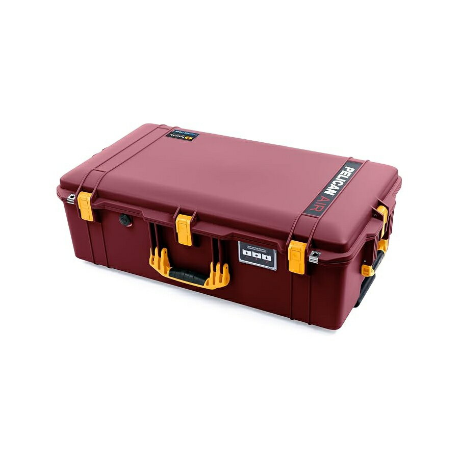Rakuten - ペリカン エア 1615 ケース オックスブラッド ケースのみ 黄色のハンドルとプッシュボタンラッチ付き Pelican Air 1615 Case Oxblood (Empty) with Yellow Handles & Push Button Latches