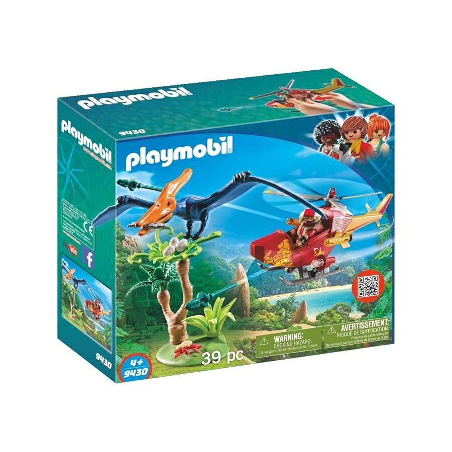 PLAYMOBIL アドベンチャー ヘリコプター テロダクティル組み立てセット付き PLAYMOBIL Adventure Copter with Pterodactyl Building Set