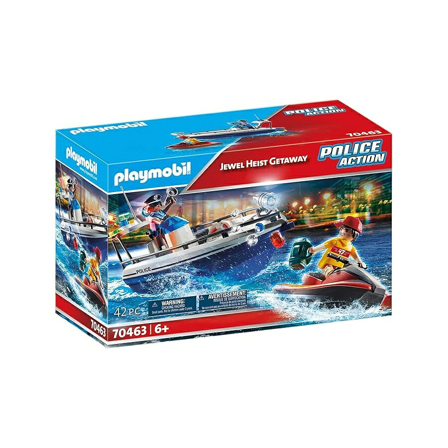 他の プレイモービル はこちら Playmobil Jewel Heist Getawayプレイモービル ジュエル強奪ゲッタウェイ発送までの目安5〜15日　営業日以内に発送※12月、連休等は物流が混雑し、遅延する場合がございます。予めご了承ください。 商　品　情　報 メーカー PLAYMOBIL 商品名（英語） Playmobil Jewel Heist Getaway 商品名（翻訳） プレイモービル ジュエル強奪ゲッタウェイ 商品詳細 ・警察官は宝石強盗逃走の追跡に素早く取り組みます・泥棒は盗まれた宝石を手に入れて川を猛スピードで下っていますが、警察官は警察ボートに乗って熱心に追跡しています・追いついたら、犯人を捕まえて盗品を取り戻す準備ができています・セットにはフィギュア2体、警察ボート、水上バイク、その他多くのアクセサリーが含まれています・対象年齢 4歳以上 ※メーカーより頂いた商品説明を翻訳しております。翻訳による差異はご了承ください。 ◆ 様々なギフトシーンにぴったりの商品を豊富に取り揃えております ◆ プレゼント　ギフト　クリスマス　母の日　父の日　記念日　誕生日　お誕生日　誕生日プレゼント　敬老の日　記念品　結婚記念日　メモリアルギフト　お祝い　出産祝い　結婚式　結婚祝い　御祝　披露宴　引き出物　引出物　ウェディングギフト　ブライダルギフト　景品　賞品　コンペ景品　ゴルフコンペ　粗品　お中元　御中元　お歳暮　御歳暮　残暑見舞い　引越し　引っ越し祝い　引越し祝い　贈答品　入園祝い　入学祝い　卒業祝い　成人式　就職祝い　昇進祝い　定年退職記念　還暦祝い　卒業記念品　内祝　お返し　お礼　御礼　お祝い返し