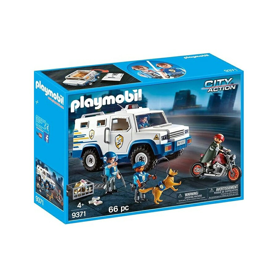 Rakuten - プレイモービル 9371 シティアクション装??甲バン 66 ピース組み立てセット Playmobil 9371 City Action Armored Van 66-Piece Building Set