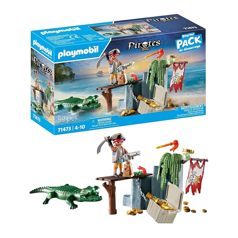 Rakuten - PLAYMOBIL スターター パック 71473 海賊とワニ 4 歳から ワンサイズ PLAYMOBIL Starter Pack 71473 Pirate with Alligator from 4 Years, Einheitsgr??e