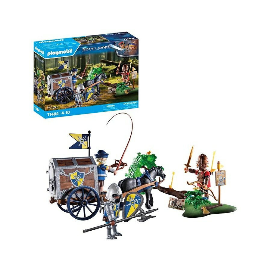 Rakuten - PLAYMOBIL Novelmore 71484 Novelmore Convoy with Bandit 危険な黄金の戦い 想像力豊かで楽しいロールプレイングゲーム 4歳以上の子供向けおもちゃ PLAYMOBIL Novelmore 71484 Novelmore Convoy with Bandit, Dangerous Battle for Gold, Imaginative and Fun Role