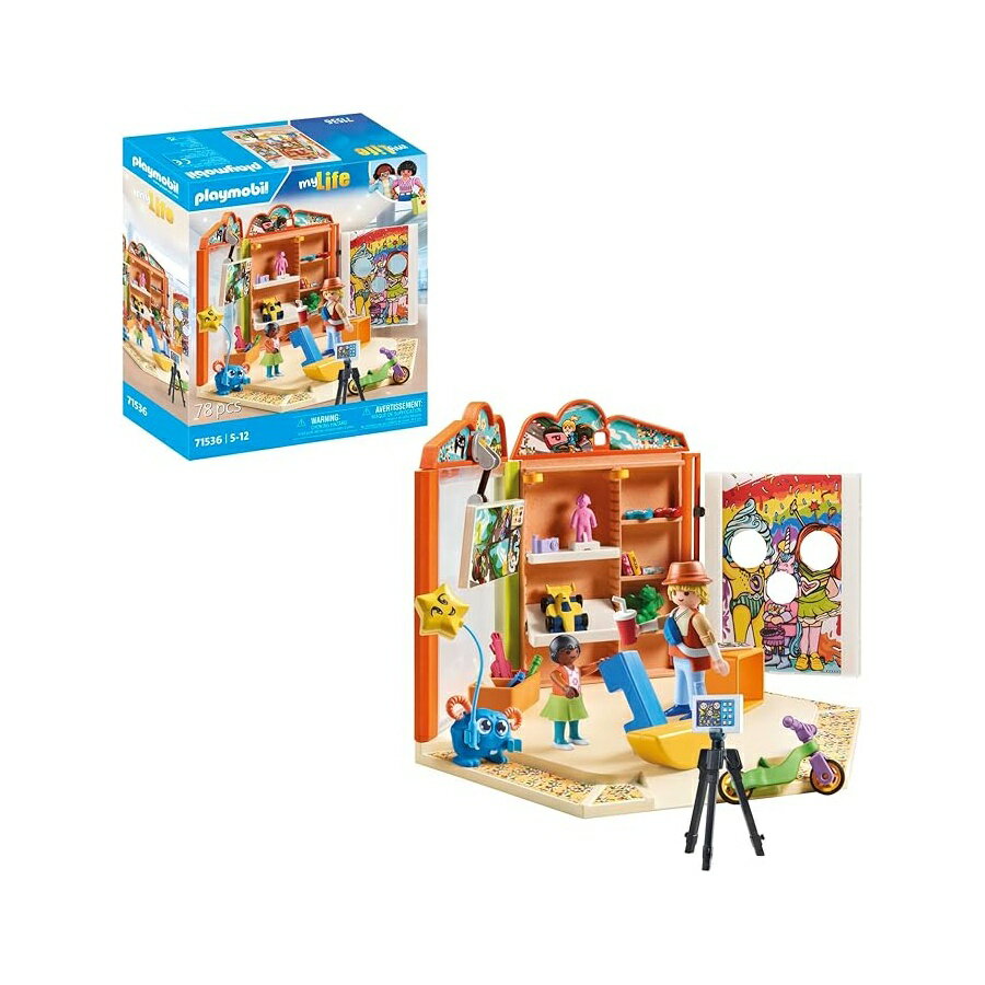 PLAYMOBIL myLife 71536 おもちゃストア ゲーム パラダイスでのエキサイティングな瞬間 プレイ コーナーとフォト ウォールを含む 5 歳以上のお子様向けのおもちゃ PLAYMOBIL myLife 71536 Toy Store, Exciting Moments in Game Paradise, Including a Play Corner and