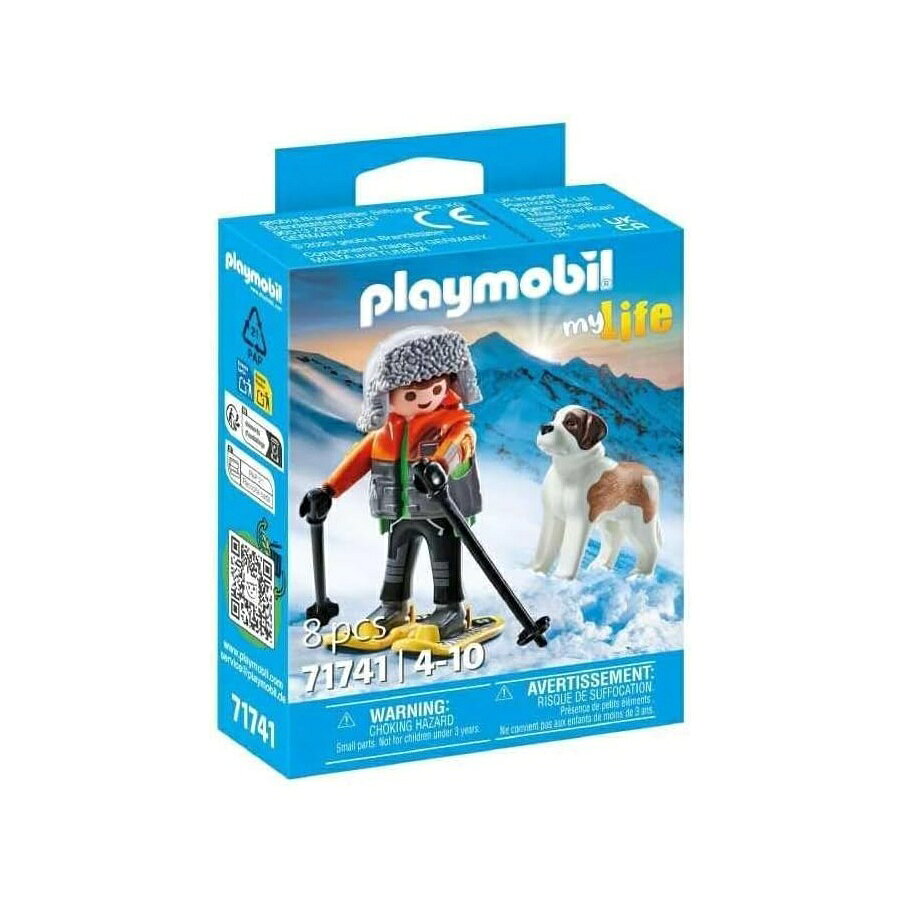 乐天商城 - プレイモービル スノーシューを履いた少年 + セント・バーナード PLL71741 PLAYMOBIL GAR?ON EN RAQUETTE +ST Bernard PLL71741