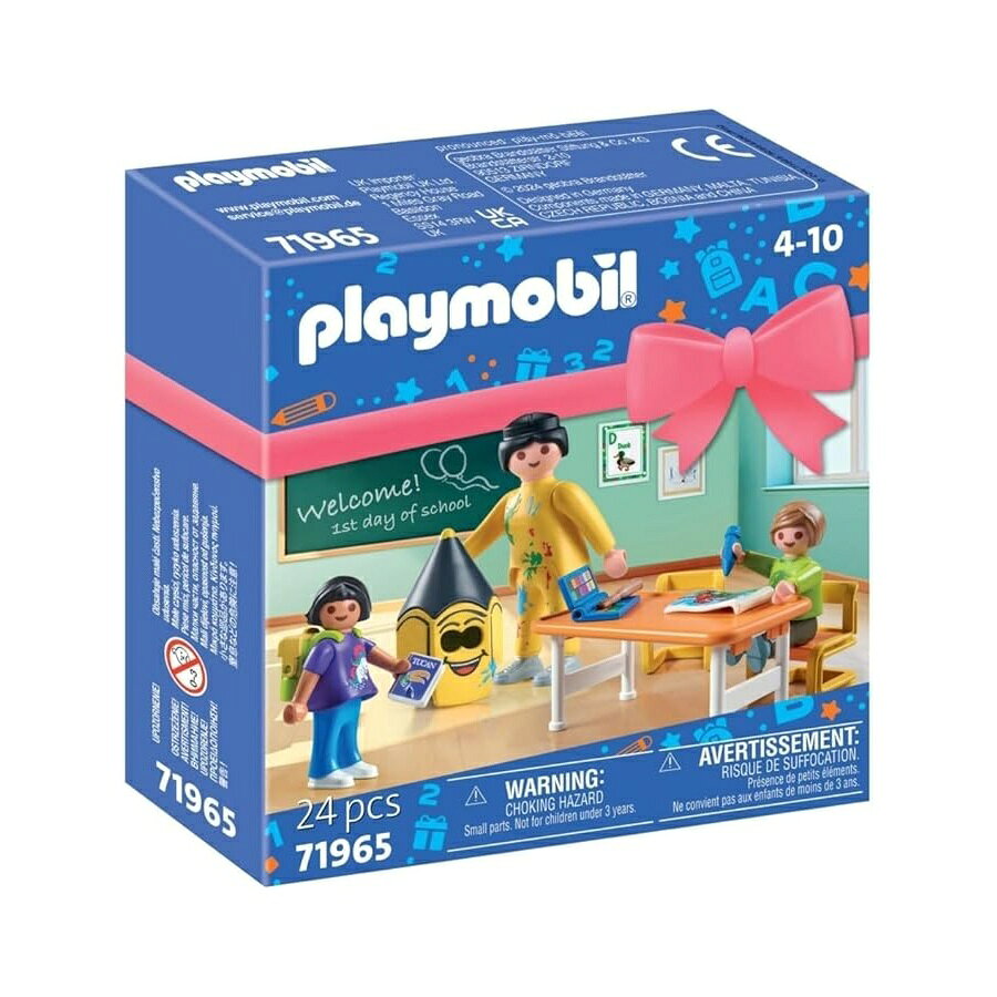 他の プレイモービル はこちら Playmobil First Day of Schoolプレイモービルの学校初日発送までの目安5〜15日　営業日以内に発送※12月、連休等は物流が混雑し、遅延する場合がございます。予めご了承ください。 商　品　情　報 メーカー PLAYMOBIL 商品名（英語） Playmobil First Day of School 商品名（翻訳） プレイモービルの学校初日 商品詳細 ・授業の初日がやってきました。楽しいサプライズがいっぱいです!・カラフルな鉛筆マスクで、先生は教室に喜びをもたらし、この大事な日を忘れられないものにします。・プレイモービルのフィギュアは、本、ペン、絵の具箱などのすべてのアクセサリーを収納できるので、遊びの可能性が無限に広がります。・スクールバッグは開くと小物を入れられるので、想像力豊かな遊びに最適です。・このプレイモービル製品には、教師、生徒 2 人、机、椅子、そして学習への熱意を刺激する教育用アクセサリーがたくさんあります。 ※メーカーより頂いた商品説明を翻訳しております。翻訳による差異はご了承ください。 ◆ 様々なギフトシーンにぴったりの商品を豊富に取り揃えております ◆ プレゼント　ギフト　クリスマス　母の日　父の日　記念日　誕生日　お誕生日　誕生日プレゼント　敬老の日　記念品　結婚記念日　メモリアルギフト　お祝い　出産祝い　結婚式　結婚祝い　御祝　披露宴　引き出物　引出物　ウェディングギフト　ブライダルギフト　景品　賞品　コンペ景品　ゴルフコンペ　粗品　お中元　御中元　お歳暮　御歳暮　残暑見舞い　引越し　引っ越し祝い　引越し祝い　贈答品　入園祝い　入学祝い　卒業祝い　成人式　就職祝い　昇進祝い　定年退職記念　還暦祝い　卒業記念品　内祝　お返し　お礼　御礼　お祝い返し