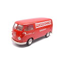 ポルシェ モデルカー ダイキャスト 模型 ミニカー グッズ 納車祝い プレゼント インテリア スーパーカー 1963 Volkswagen T1 Microbus Porsche Red 1/18 Diecast Model by Welly 18053