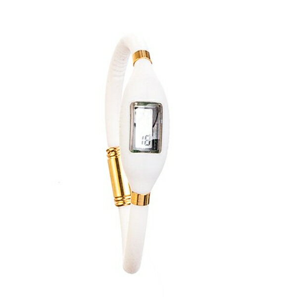 ルンバタイム RumbaTime レディース 腕時計 時計 Rumba Time Silicone Rubber White Metallic Gold Link Watch Size L