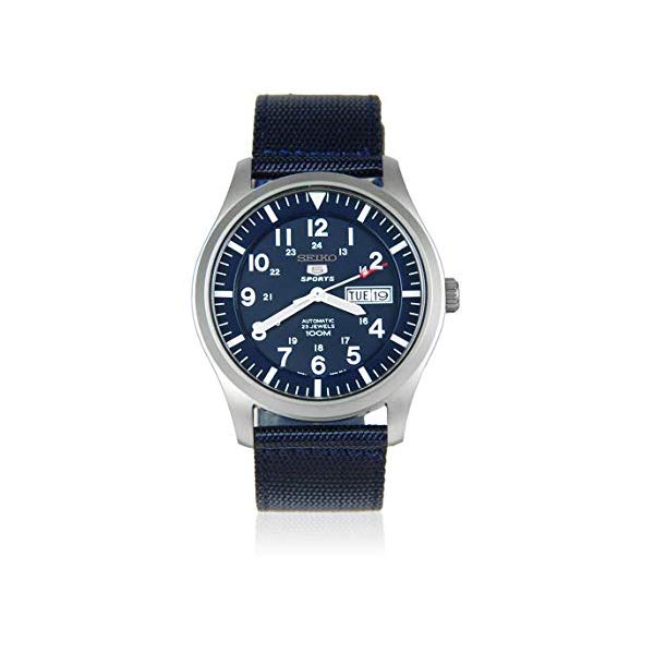 �������� SEIKO �ӻ��� �����å� ��� ������ SNZG11K1 Seiko Men's Analogue Automatic Watch with Textile Strap SNZG11K1