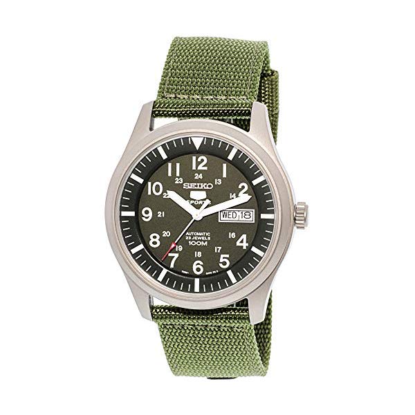 �������� �ӻ��� SEIKO SNZG09K1 ��� �����å� ������ SEIKO 5 Men's SNZG09K1 Sport Analog Automatic Khaki Green Canvas Watch