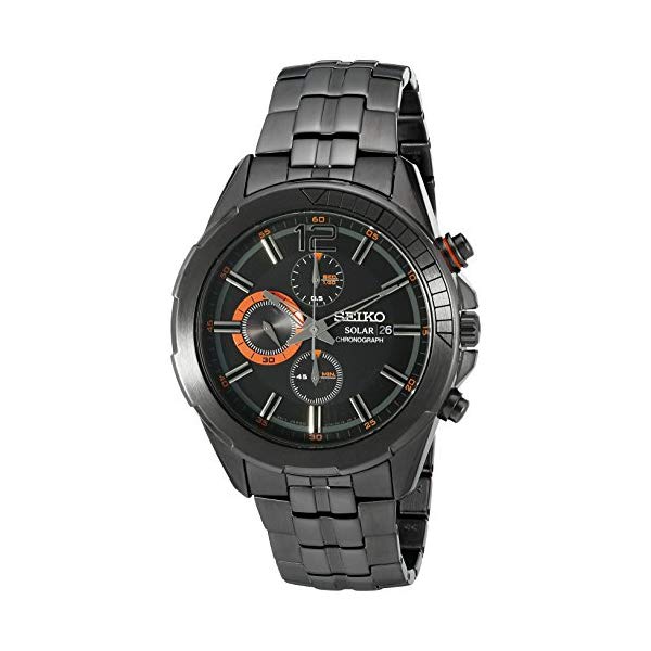 BVLGARI - セイコー 腕時計 SEIKO SSC383 ウォッチ メンズ 男性用 SEIKO Men's SSC383 RECRAFT Solar Chrono Analog Display Japanese Quartz Black Watch