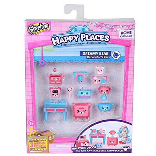 ショップキンズ おもちゃ 人形 ドール フィギュア Happy Places Shopkins Decorator Pack Dreamy Bear