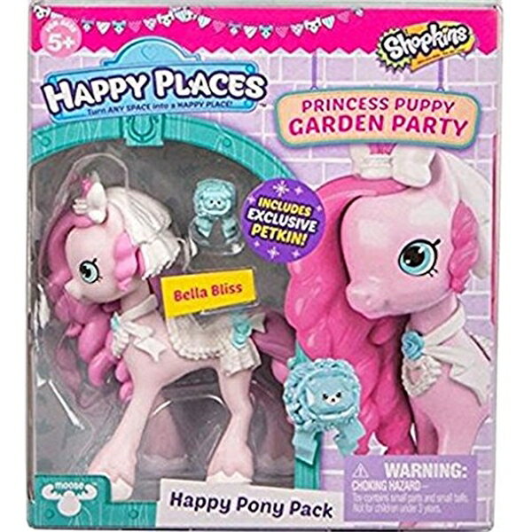 ショップキンズ おもちゃ 人形 ドール フィギュア Shopkins Happy Places Lil Shoppie Pack Bella Bliss - Princess Puppy garden Party
