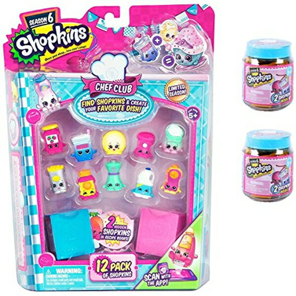 ショップキンズ おもちゃ 人形 ドール フィギュア Shopkins Season 6 Chef's Club 12 Pack PLUS Two Mystery Jars