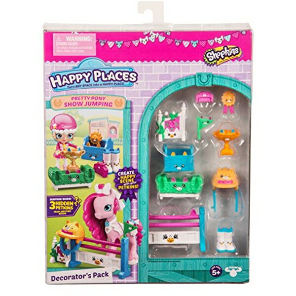 ショップキンズ おもちゃ 人形 ドール フィギュア Happy Places Shopkins Pretty Pony Show Jumping Decorator 039 s Pack